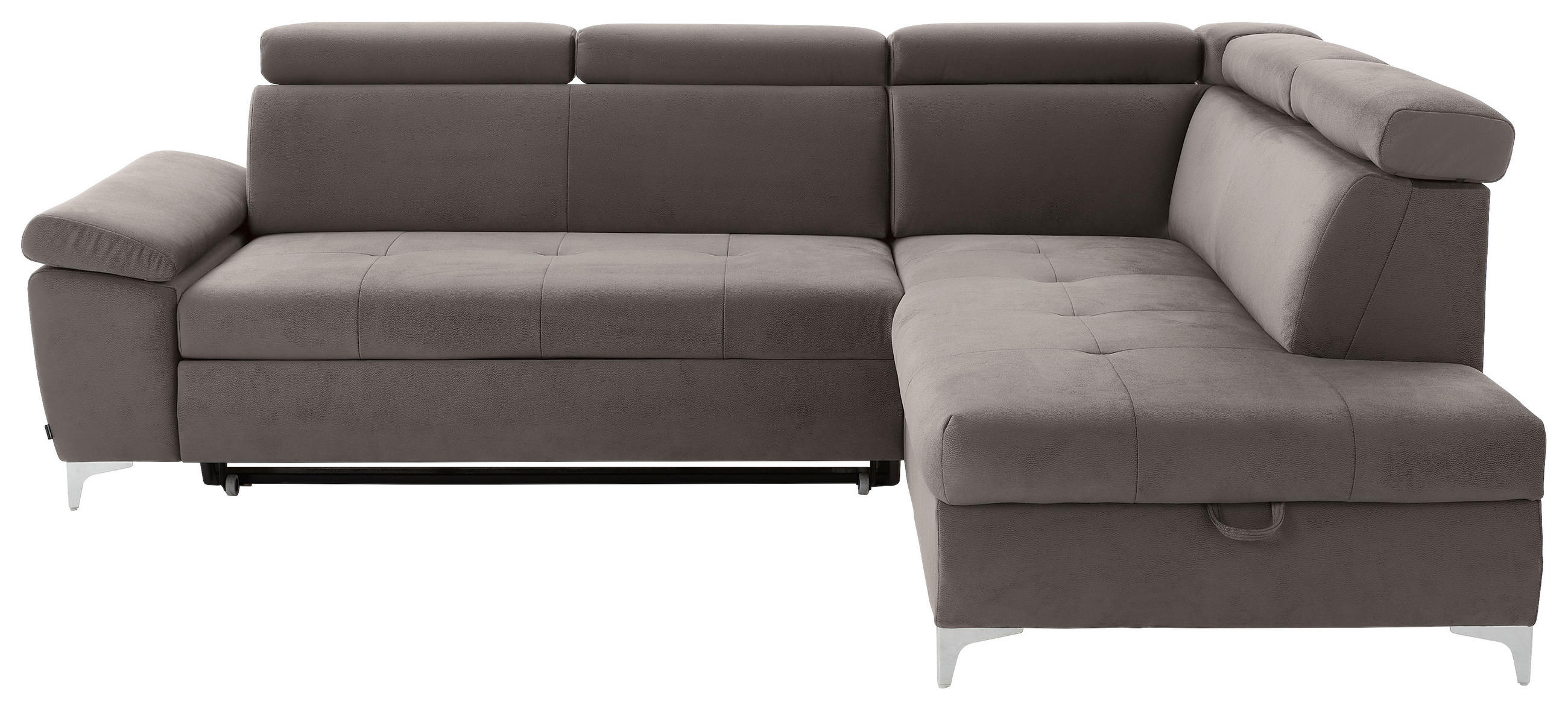 SAROKKANAPÉ textil taupe  - króm/taupe, Konventionell, textil/fém (271/206cm) - Carryhome