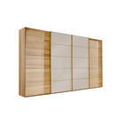 SCHWEBETÜRENSCHRANK  in Weiß, Eichefarben  - Eichefarben/Weiß, Natur, Glas/Holz (400/236/67cm) - Linea Natura