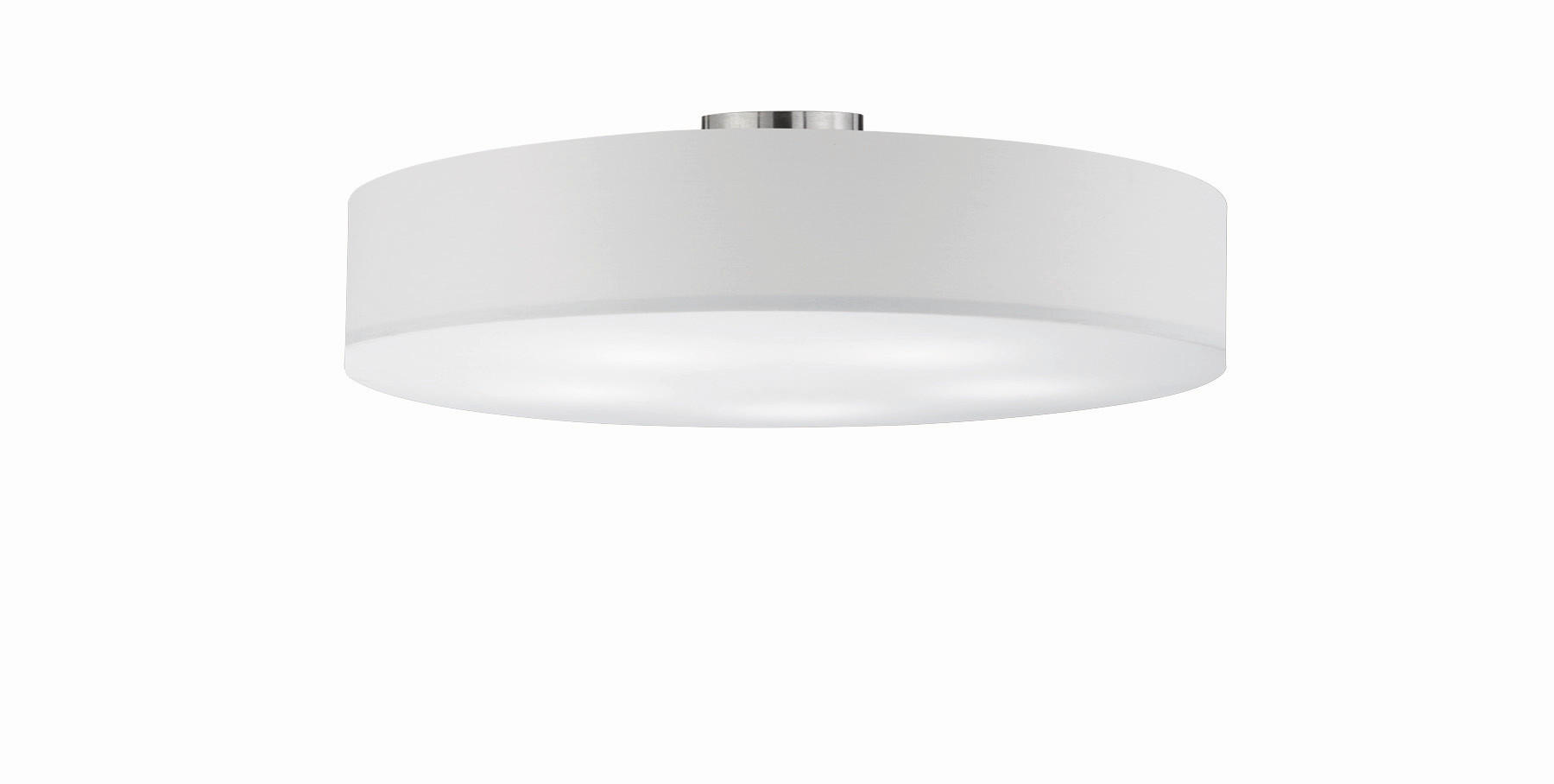 DECKENLEUCHTE Hostel 65/17 cm   - Weiß/Nickelfarben, KONVENTIONELL, Textil/Metall (65/17cm) - Trio Leuchten