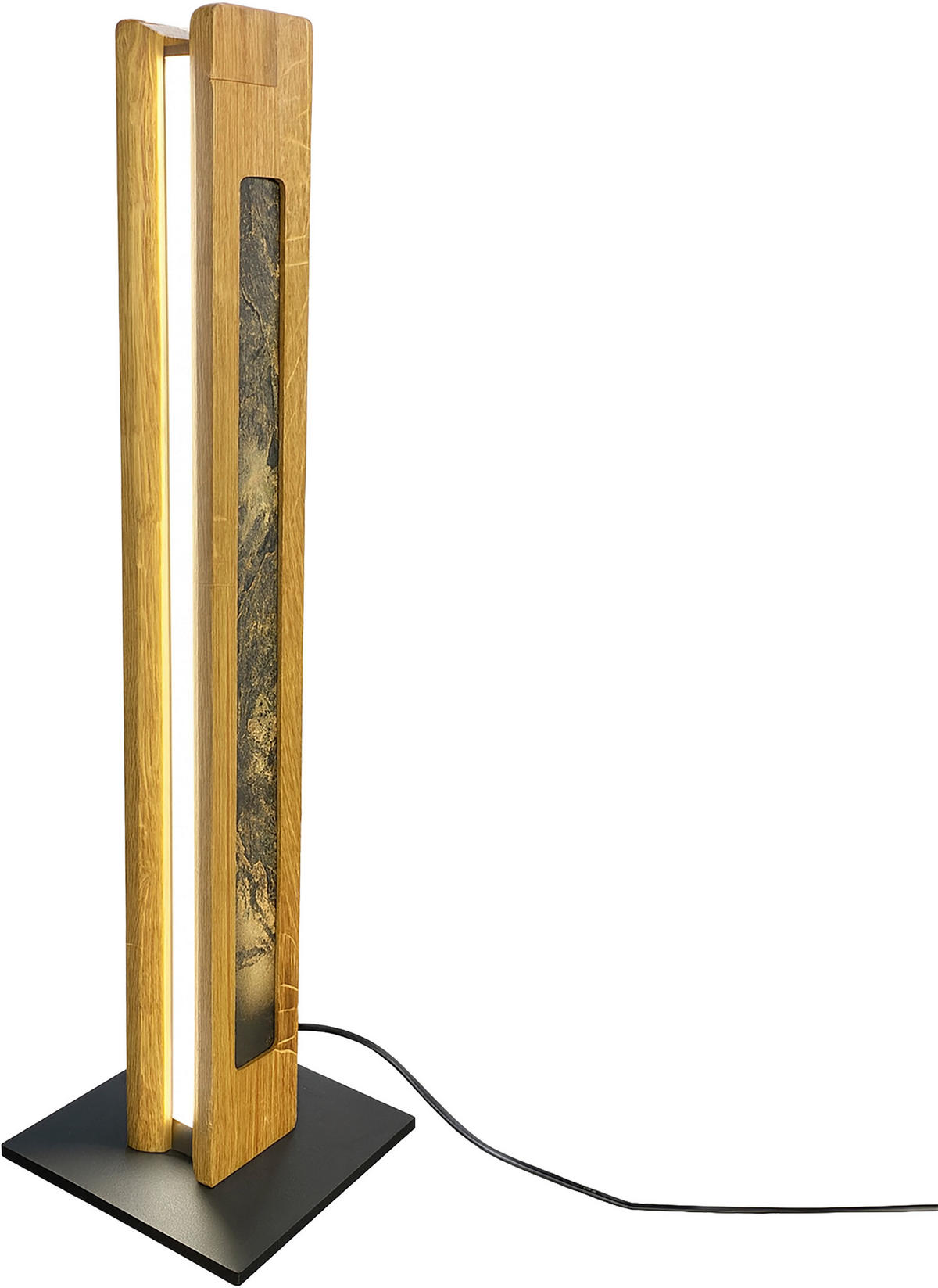 LED-TISCHLEUCHTE Schliersee 15/55 cm  - Dunkelgrau/Schwarz, Natur, Stein/Metall (15/55cm) - Waldwelt
