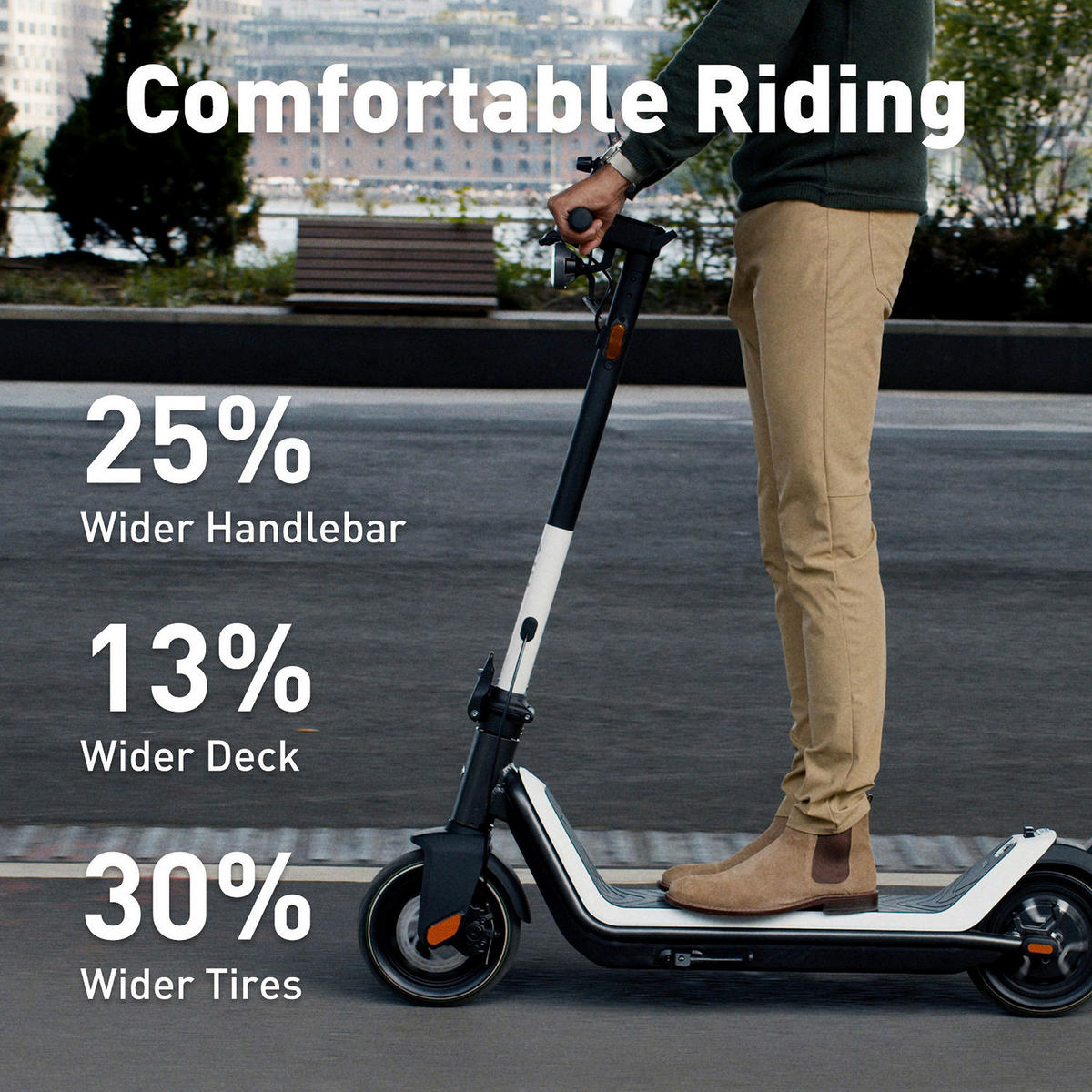 ELEKTROSCOOTER NIU KQI3 SPORT  - Weiß, KONVENTIONELL, Metall (117,3/17/120,2cm) - NIU