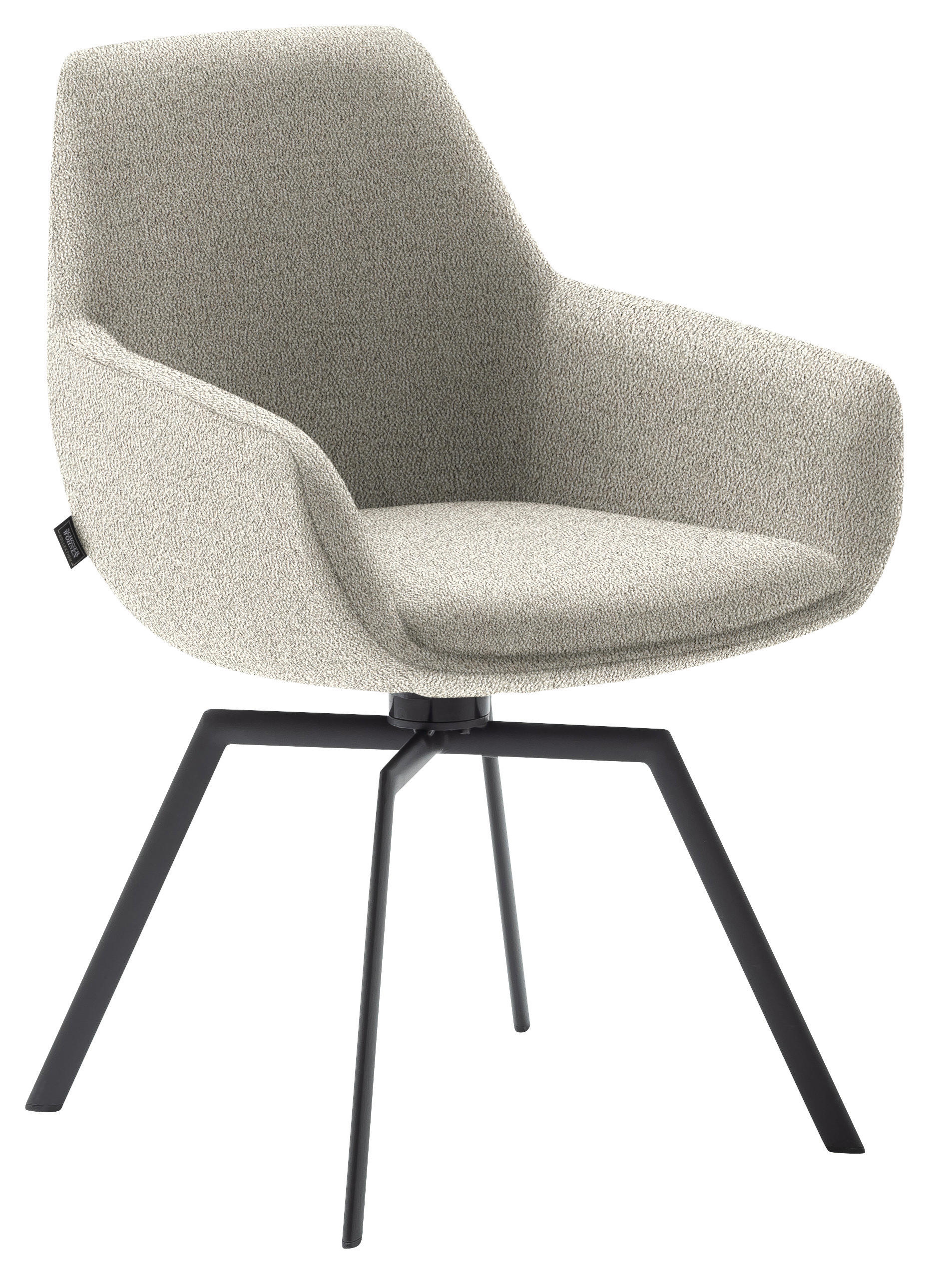 ARMLEHNSTUHL  Lederauswahl, Stoffauswahl, Gestellauswahl Struktur  - Anthrazit/Beige, Design, Textil/Metall (58/87/64cm) - Schöner Wohnen