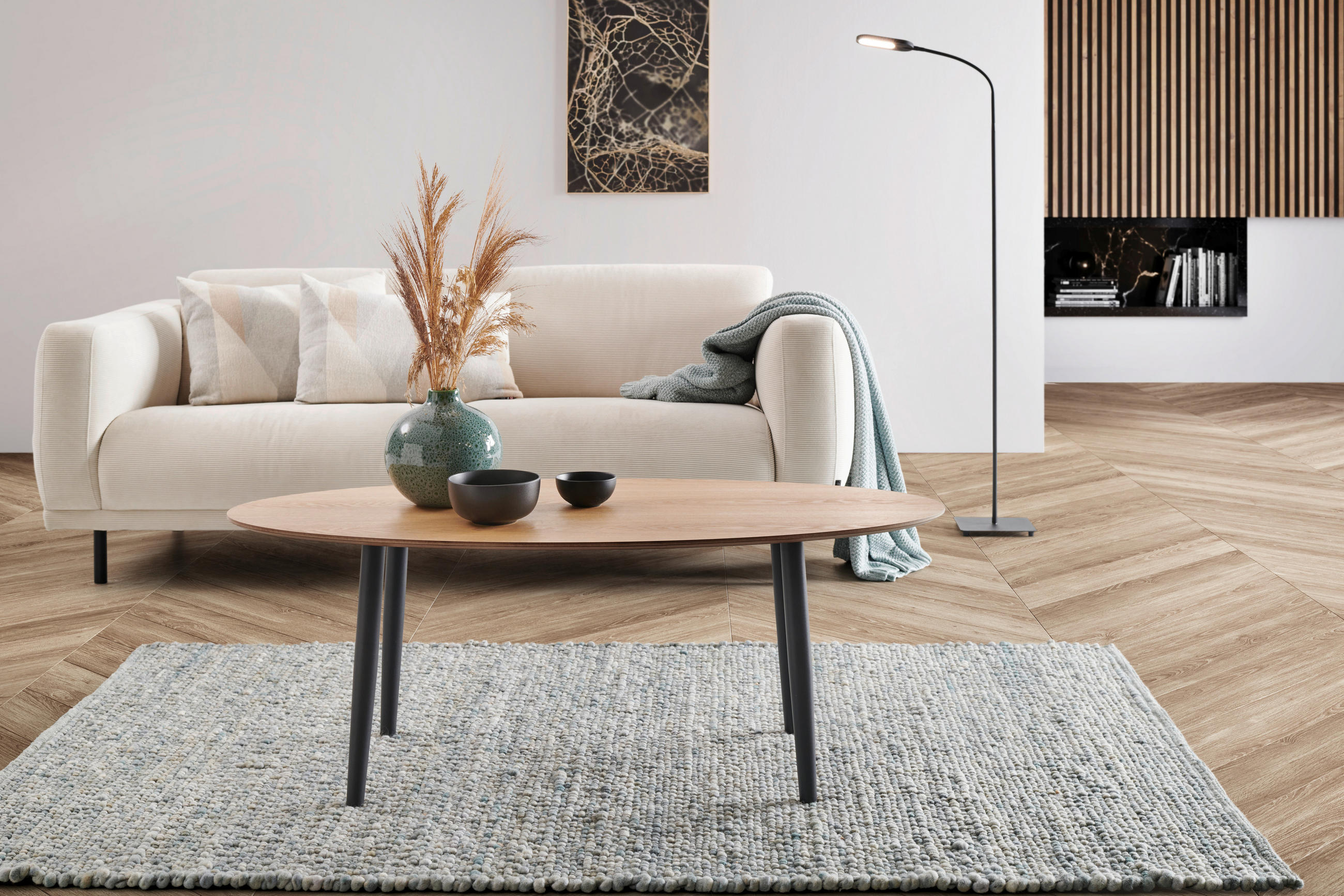 COUCHTISCH Kiefer massiv oval Naturfarben  - Naturfarben, Design, Holz/Holzwerkstoff (120/42/56cm) - MID.YOU