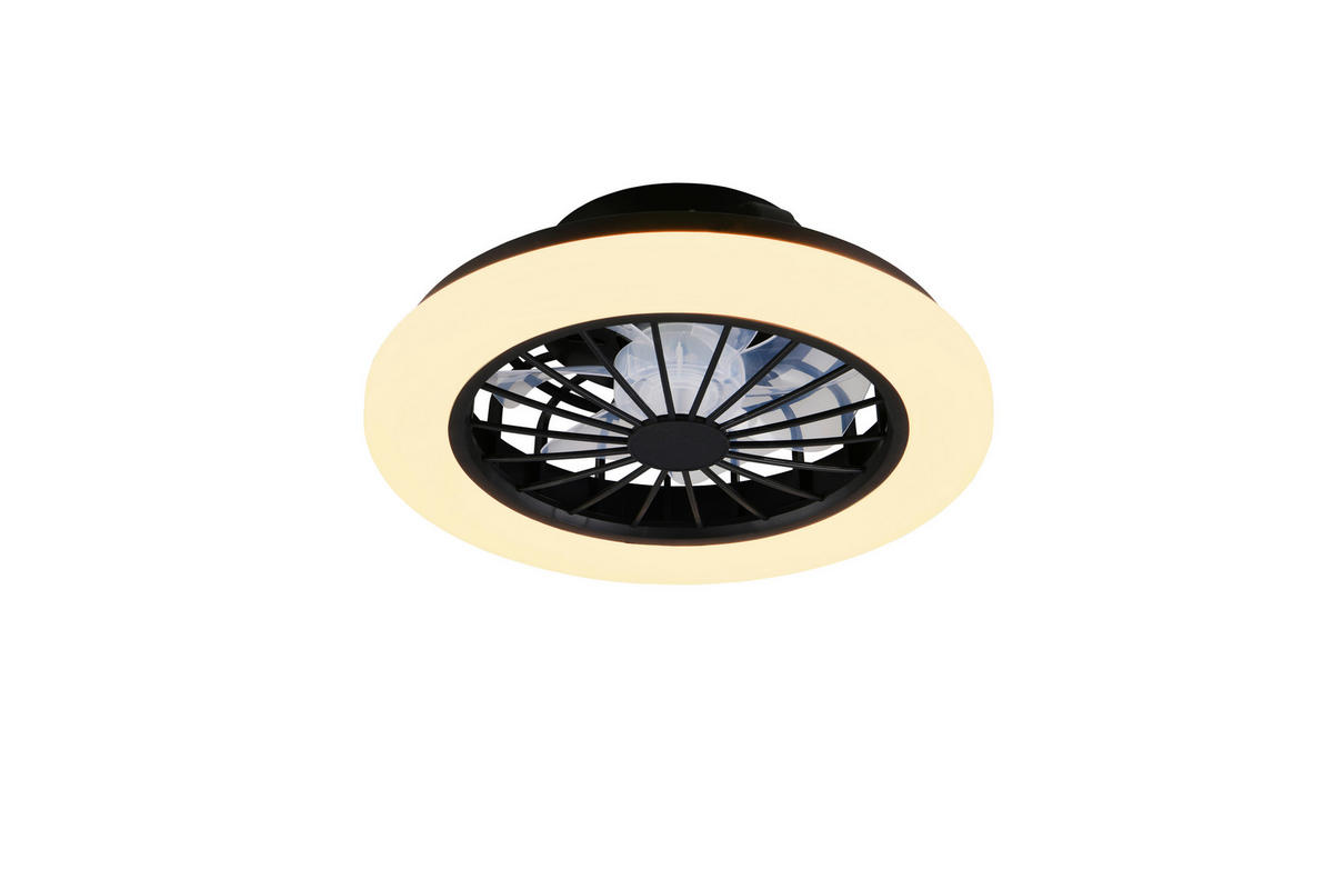 STROPNÝ VENTILÁTOR, 38,5/14 cm  - priehľadné/čierna, Trend, kov/plast (38,5/14cm) - Mican