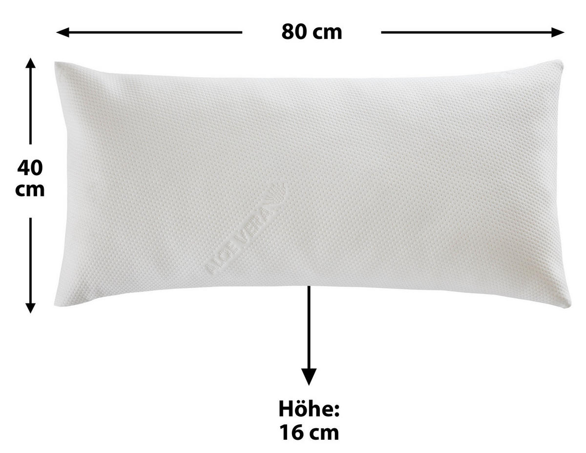 KOPFKISSEN 80/40 cm  - Weiß, Basics, Textil (80/40cm) - Boxxx