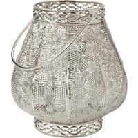 SVIETNIK  kov, sklo - strieborná, Lifestyle, kov/sklo (20/21,5cm) - Ambia Home