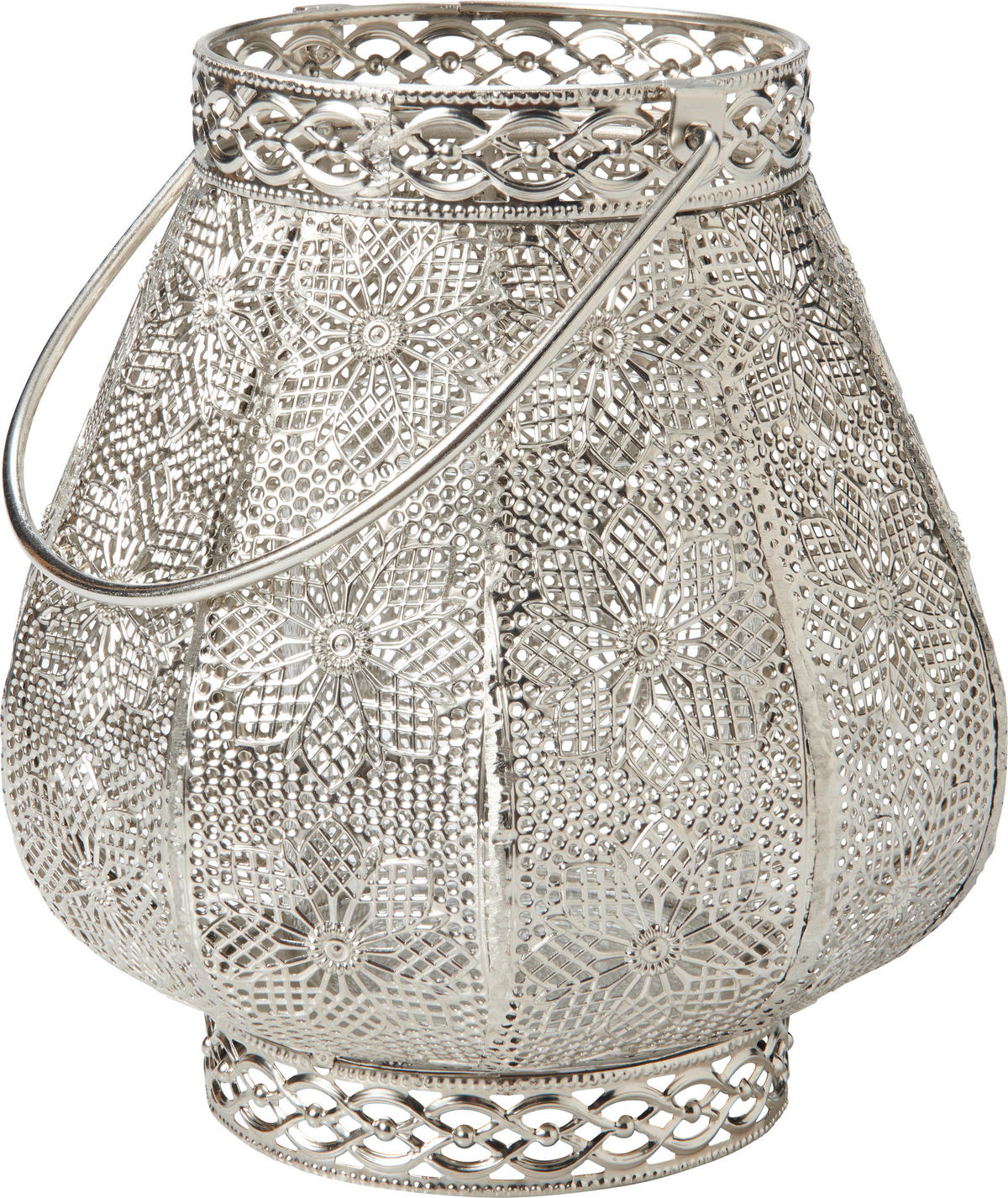 SVIETNIK  kov, sklo - strieborná, Lifestyle, kov/sklo (20/21,5cm) - Ambia Home