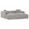 BIGSOFA Flachgewebe Braun  - Schwarz/Braun, MODERN, Kunststoff/Textil (234/66/178cm) - Carryhome