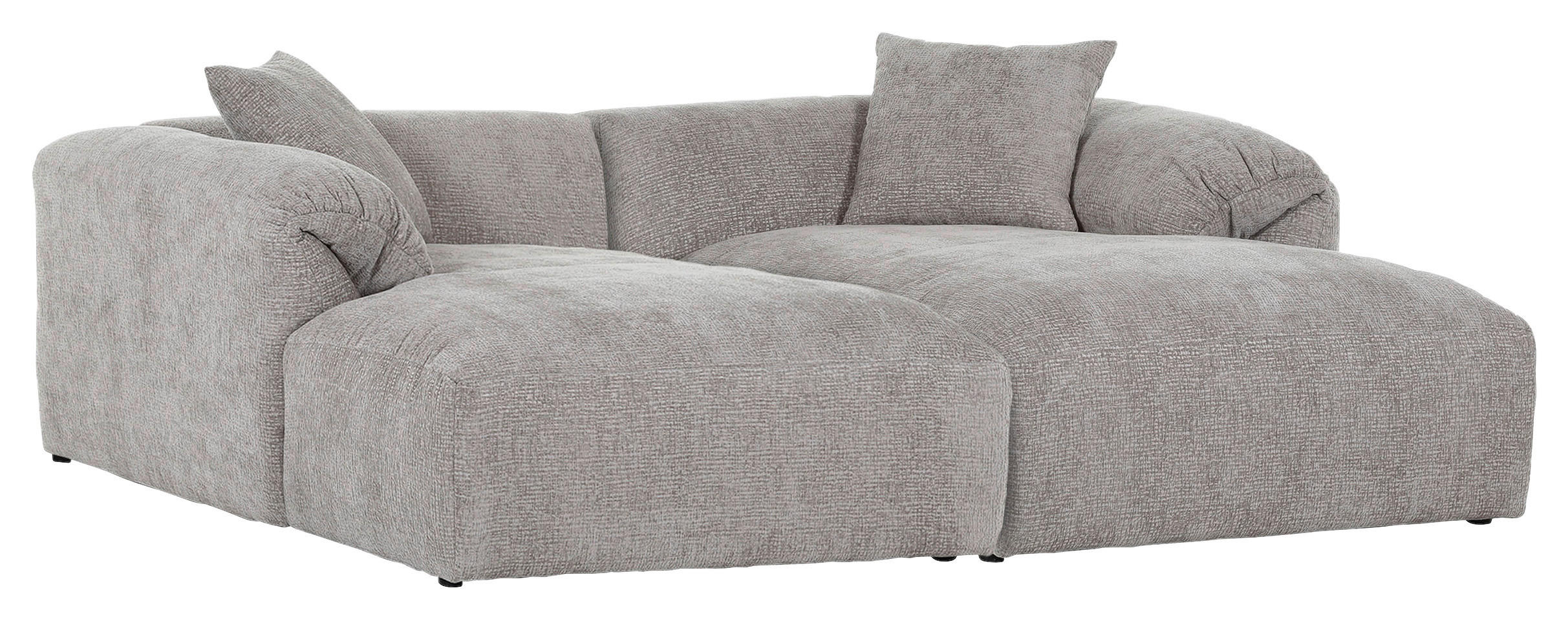 BIGSOFA Flachgewebe Braun  - Schwarz/Braun, MODERN, Kunststoff/Textil (234/66/178cm) - Carryhome