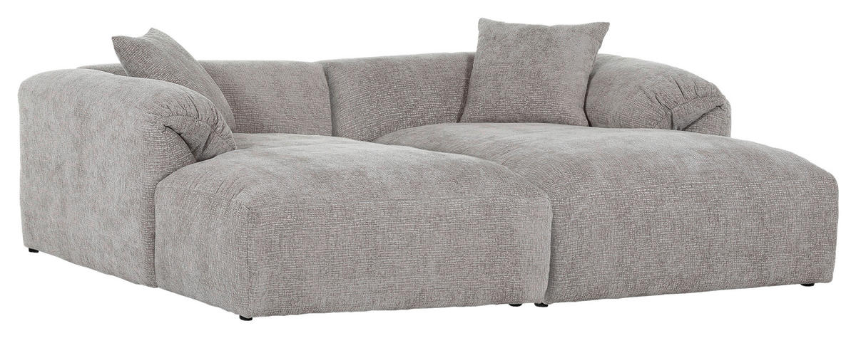 BIGSOFA in Flachgewebe Braun  - Schwarz/Braun, Modern, Kunststoff/Textil (234/66/178cm) - Carryhome