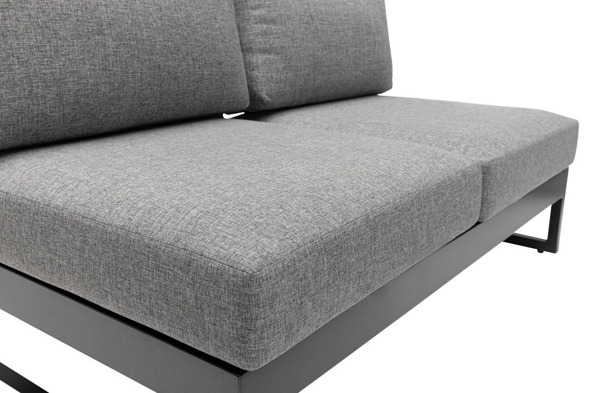LOUNGEGARNITUR 218/218 cm Aluminium  - Anthrazit/Hellgrau, Basics, Textil/Metall (218/218cm) - Kettler