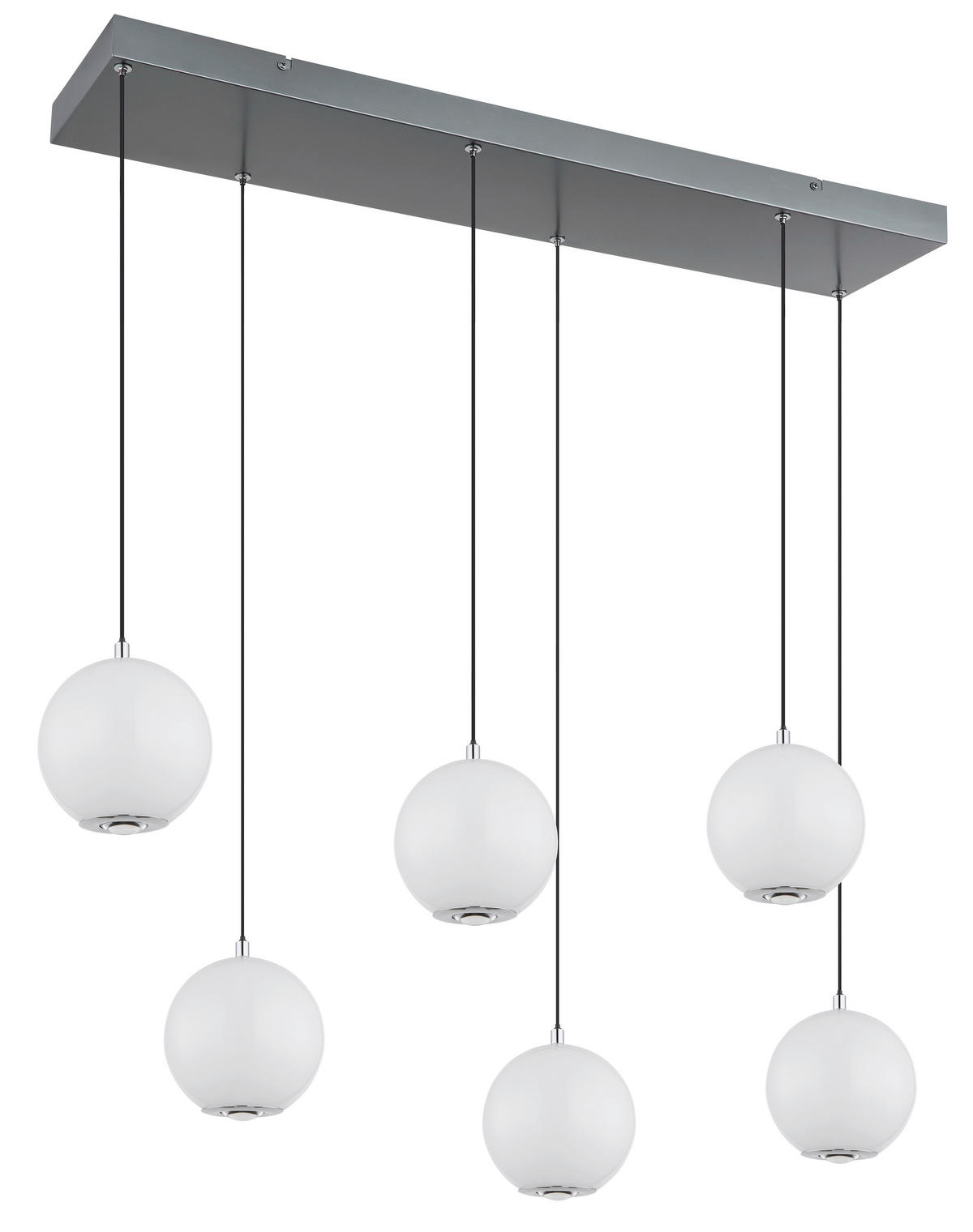 ZÁVĚSNÉ LED SVÍTIDLO, 97,5/30/150 cm - šedá/bílá, Konvenční, kov/plast (97,5/30/150cm) - Globo