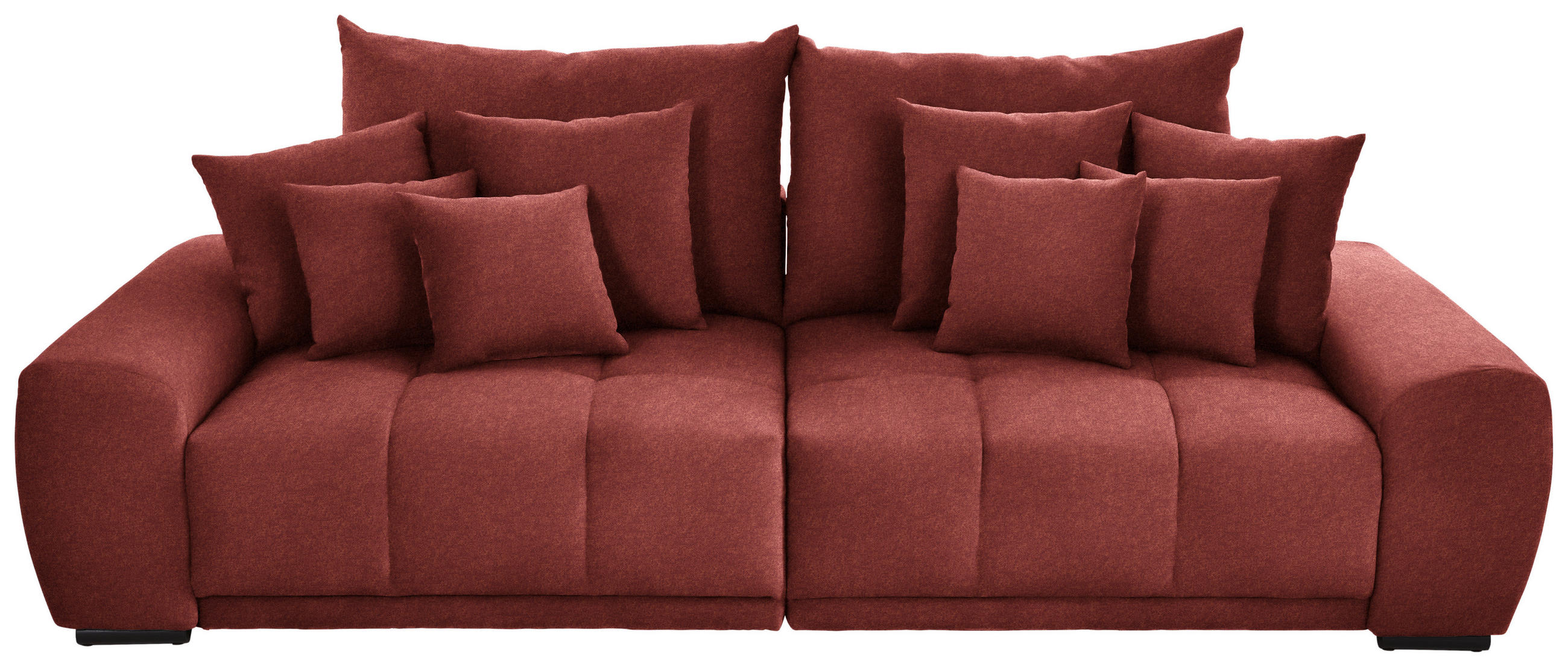 BIGSOFA in Samt Hellrot  - Hellrot/Schwarz, Konventionell, Holz/Textil (280/67/120cm) - Carryhome
