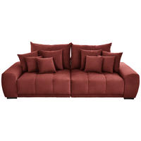 BIGSOFA in Samt Hellrot  - Hellrot/Schwarz, Konventionell, Holz/Textil (280/67/120cm) - Carryhome