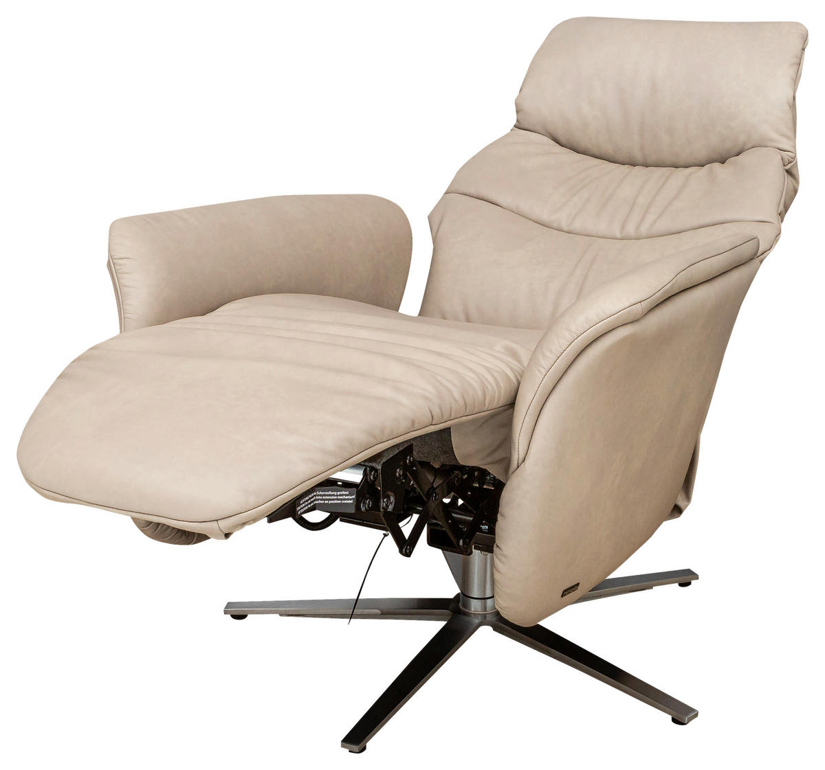RELAX FOTEL - bézs/ezüstszínű, Modern, bőr/fém (74/117/88cm) - Himolla