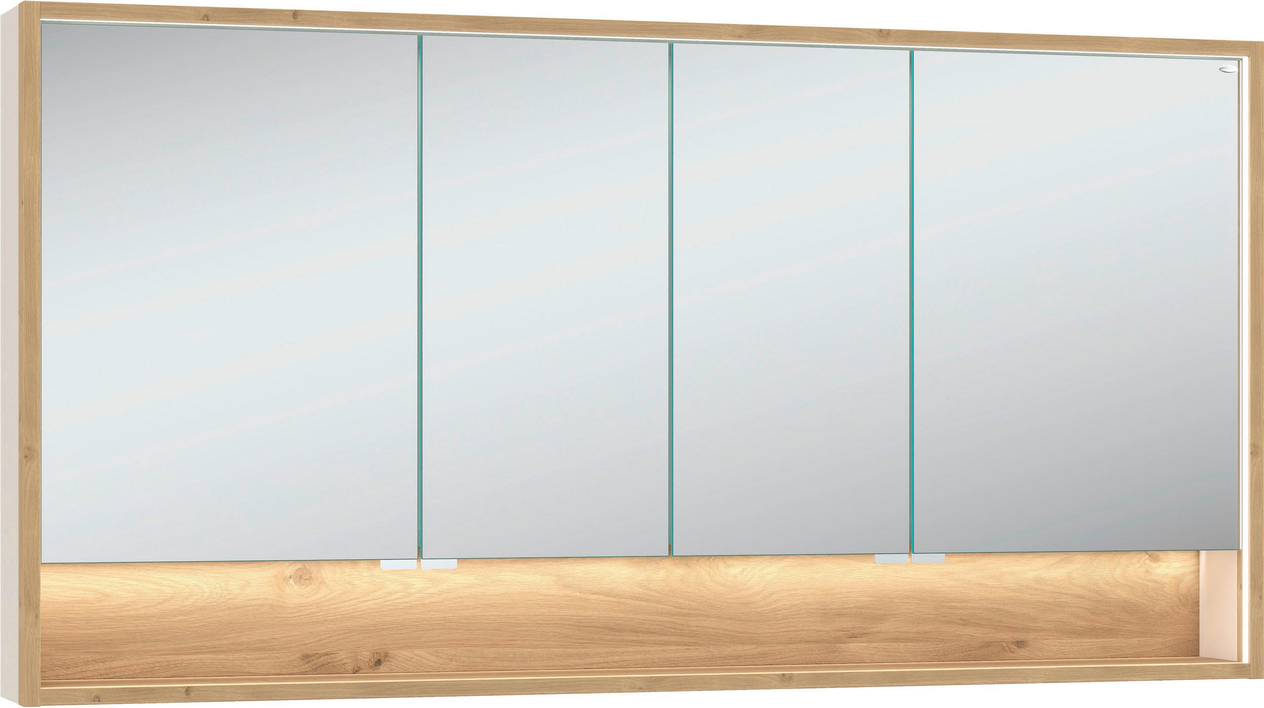 SPIEGELSCHRANK 160,6/82,5/18 cm  - Taupe/Wildeiche, LIFESTYLE, Glas/Holzwerkstoff (160,6/82,5/18cm) - Voglauer