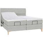 BOXSPRINGBETT 180/200 cm  in Hellgrau  - Eichefarben/Hellgrau, KONVENTIONELL, Holz/Textil (180/200cm) - Voleo