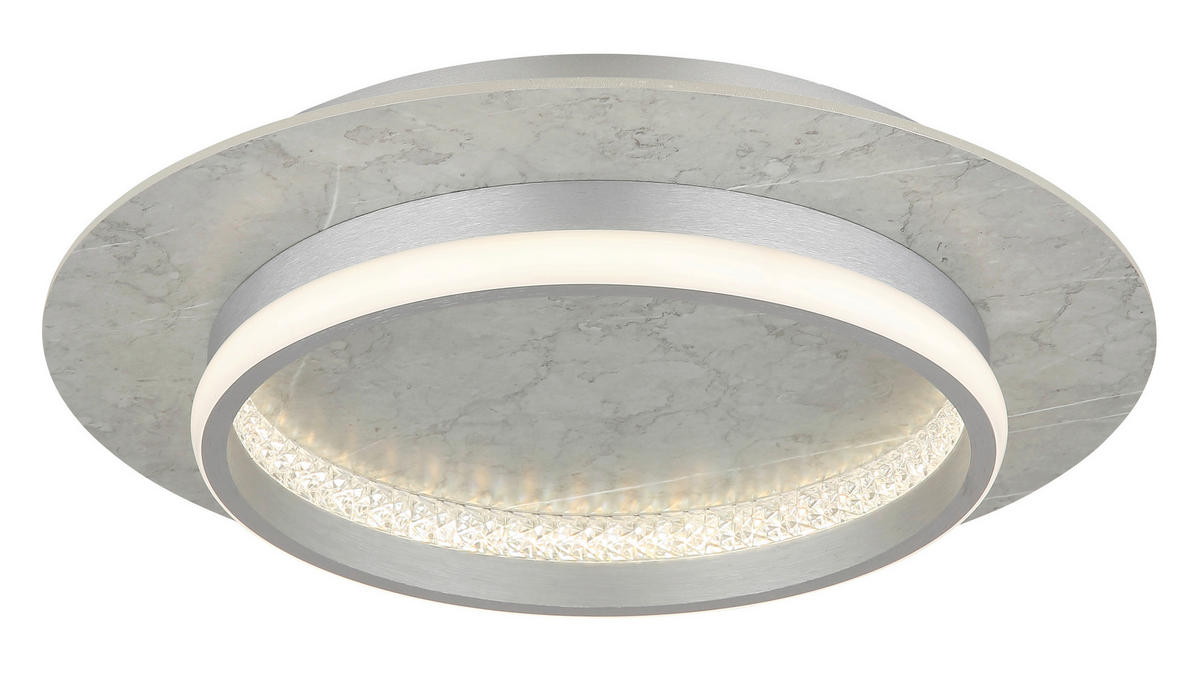 LED-DECKENLEUCHTE MARY 40/8,2 cm   - Klar/Silberfarben, Design, Holzwerkstoff/Kunststoff (40/8,2cm)