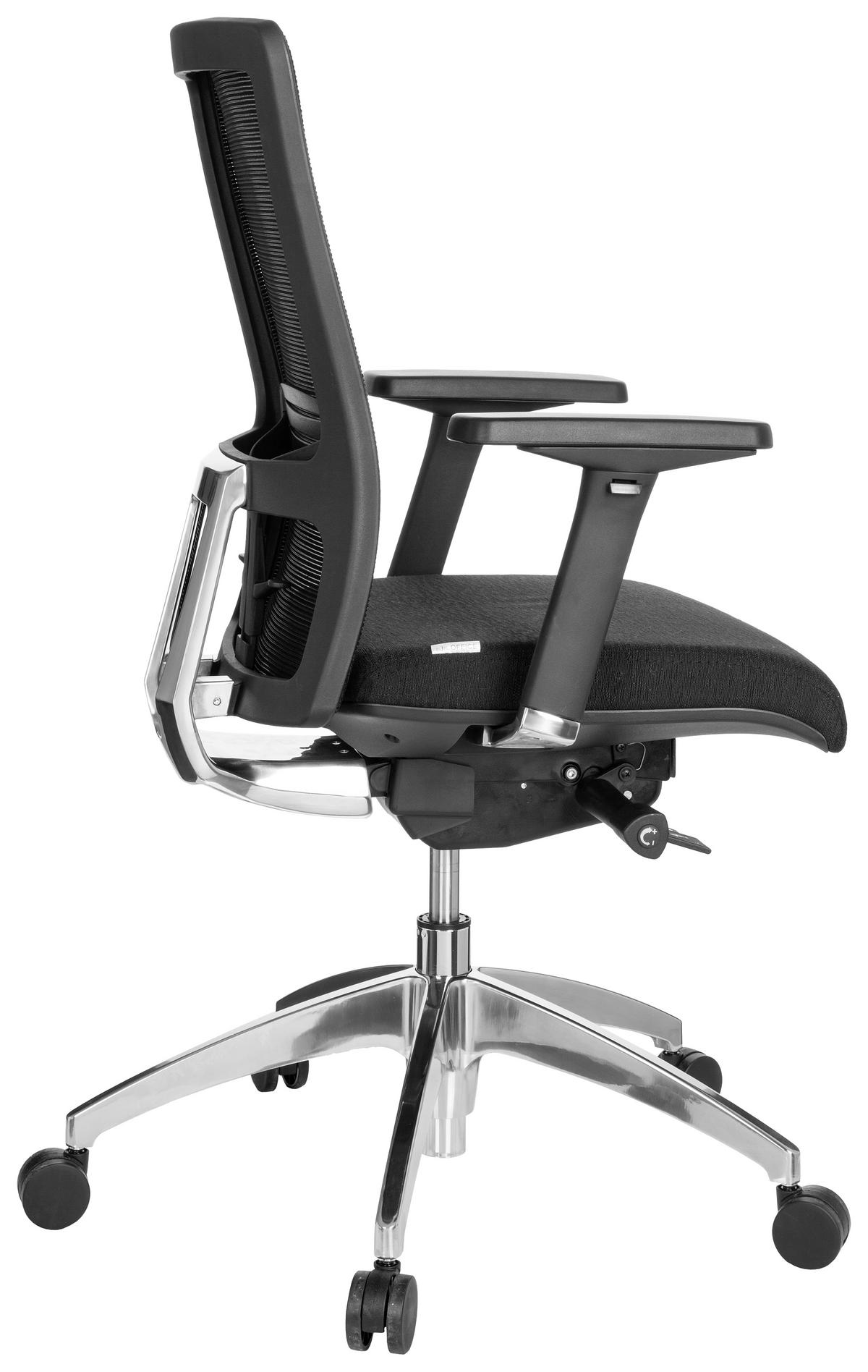 SNURRSTOL  i nätklädsel, flatväv svart  - aluminiumfärg/svart, Modern, metall/textil (57/113/52cm) - MID.YOU