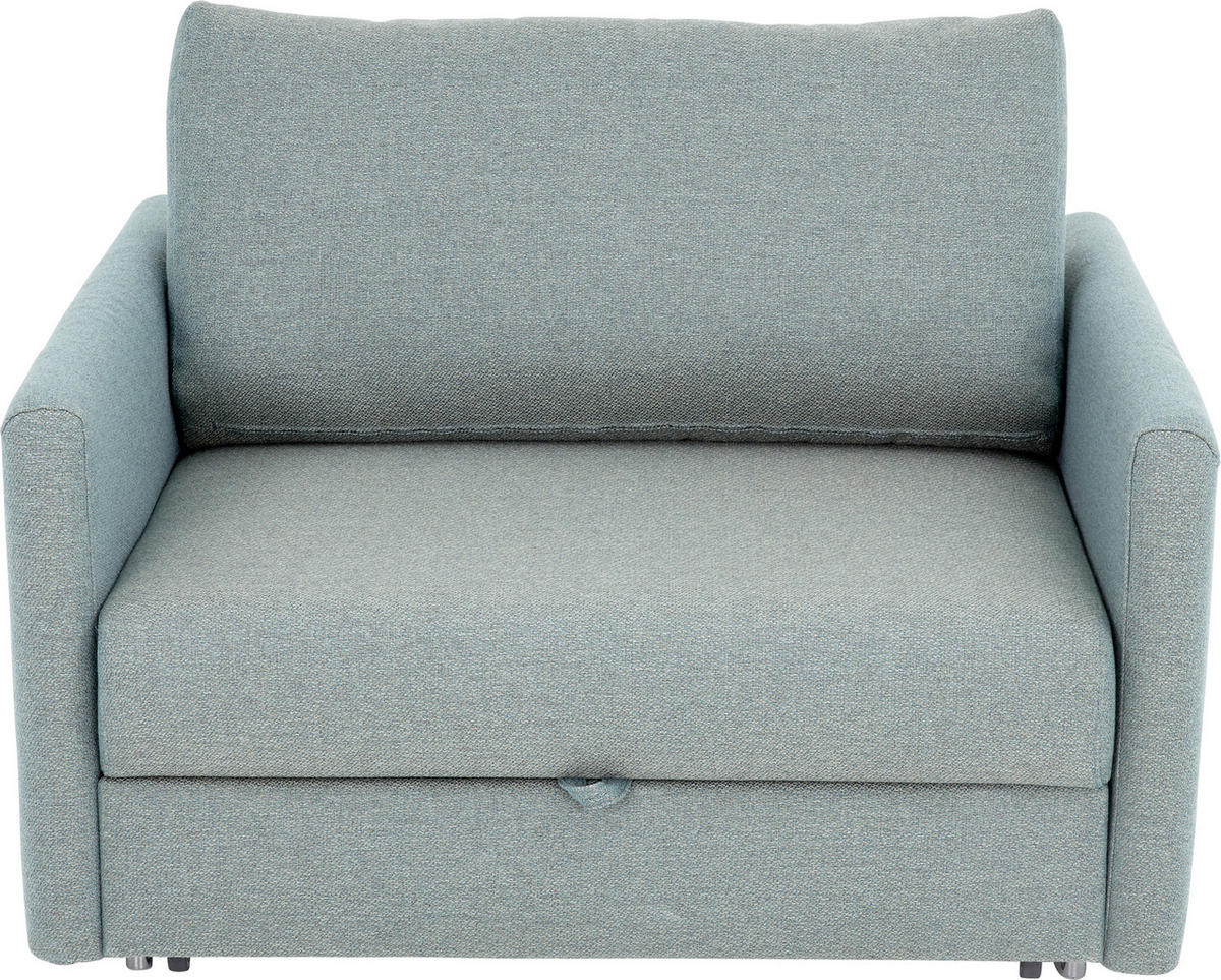 SCHLAFSESSEL Flachgewebe Türkis, Beige    - Türkis/Chromfarben, Design, Textil/Metall (96/88/120cm) - Bali