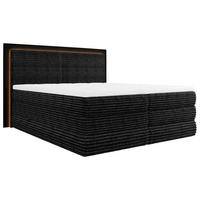BOXSPRING KREVET    180/200 cm  - crna, Trend, drvni materijal/tekstil (180/200cm) - Boxxx