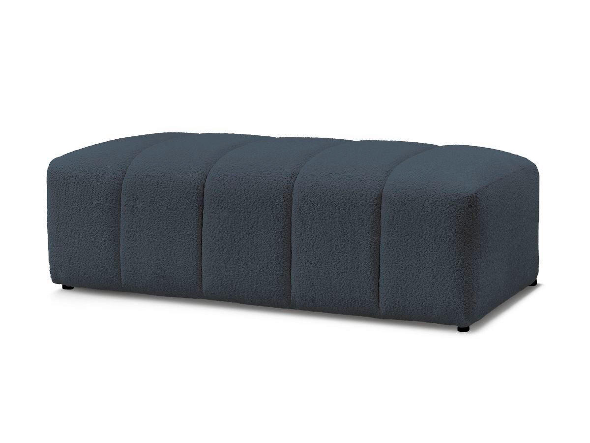 HOCKER ANNECY Bouclé Dunkelblau  - Schwarz/Dunkelblau, MODERN, Kunststoff/Textil (146/45/68cm)