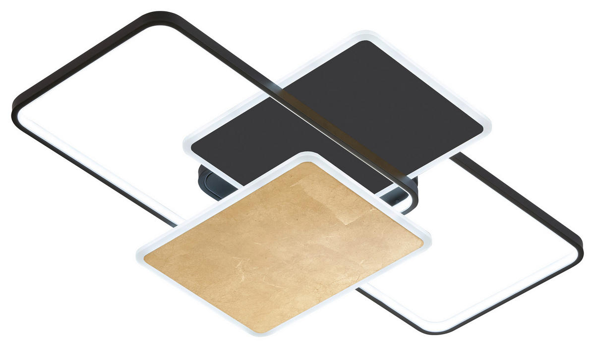 STROPNÉ LED SVIETIDLO, 55/90 cm  - biela/zlatá, Design, kov/plast (55/90cm)