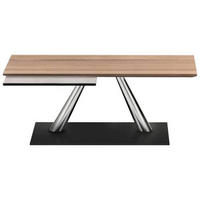 COUCHTISCH in Holz, Metall, Keramik 96-142/56/40 cm  - Eichefarben/Schwarz, Design, Glas/Holz (96-142/56/40cm) - Naos