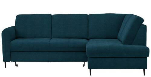 ECKSOFA in Chenille Petrol  - Petrol/Schwarz, MODERN, Holz/Textil (241/184cm) - Carryhome