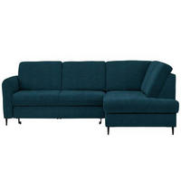 ECKSOFA in Chenille Petrol  - Petrol/Schwarz, Modern, Holz/Textil (241/184cm) - Carryhome
