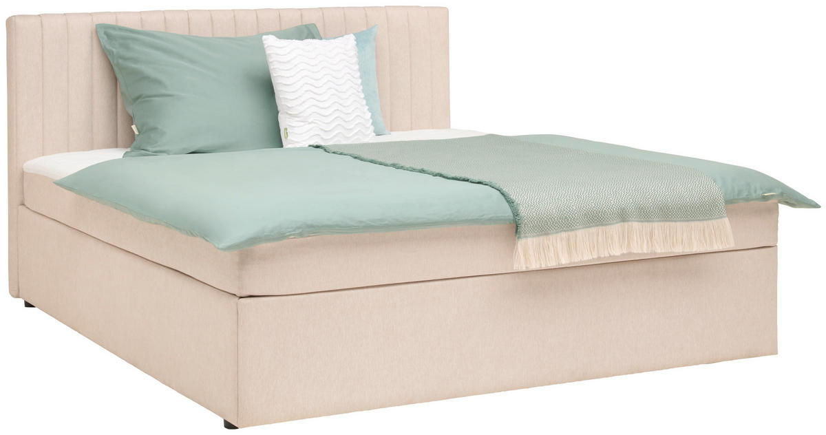 BOXBETT 160/200 cm  in Creme  - Creme, Modern, Holz/Textil (160/200cm) - MID.YOU