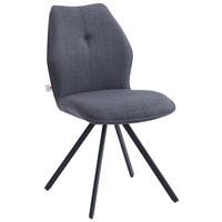 STUHL  in Eisen Webstoff Metall, Textil  - Schwarz/Grau, MODERN, Textil/Metall (47/88,5/62cm) - Stylife