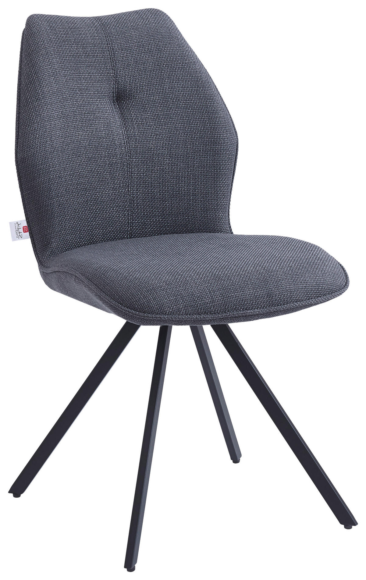STUHL  in Eisen Webstoff Metall, Textil  - Schwarz/Grau, MODERN, Textil/Metall (47/88,5/62cm) - Stylife