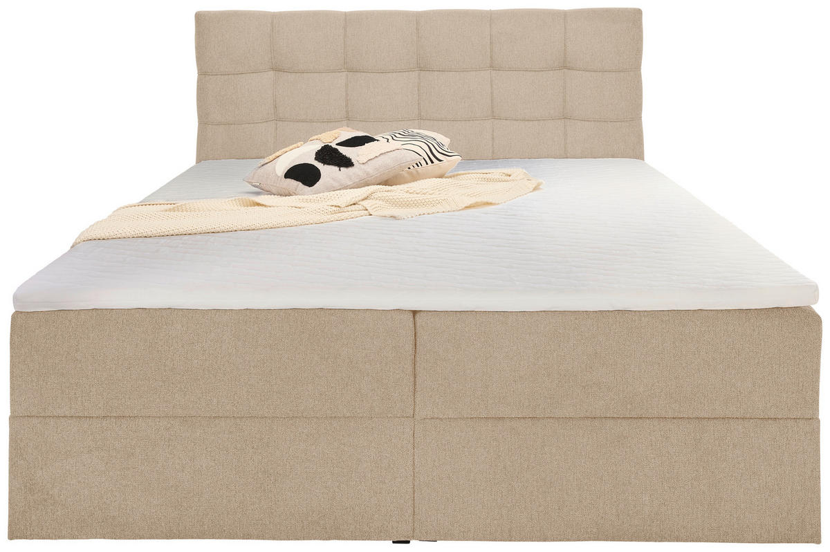 BOXBETT 140/200 cm  in Creme  - Creme/Schwarz, KONVENTIONELL, Kunststoff/Textil (140/200cm) - Boxxx