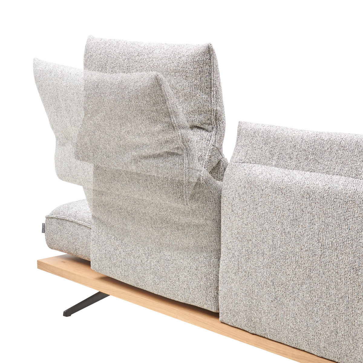 ECKSOFA Beige Chenille  - Beige/Schwarz, Design, Holz/Textil (132/240cm) - Koinor