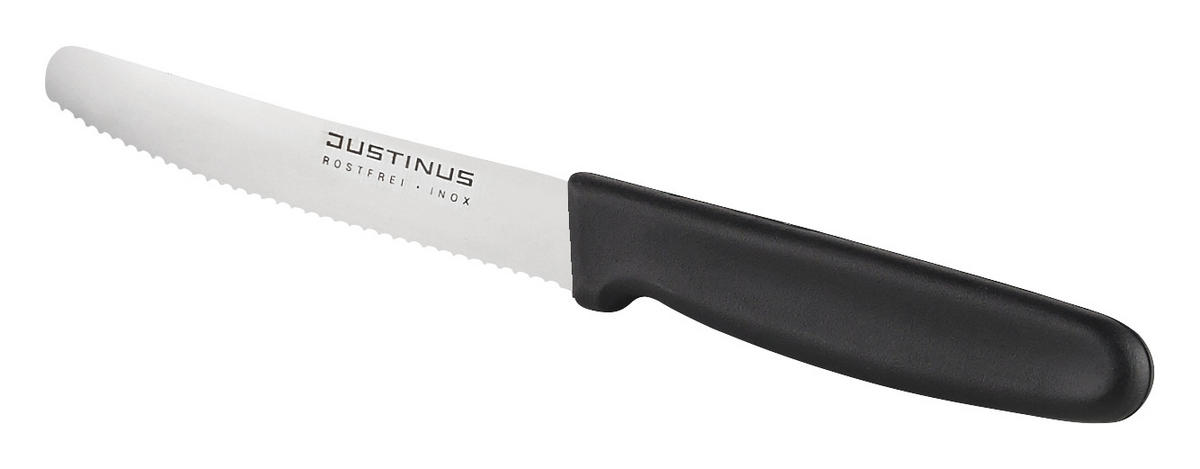 BRÖTCHENMESSER FineCut 22 cm  - Silberfarben/Schwarz, KONVENTIONELL, Kunststoff/Metall (22cm) - Justinus