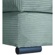 ECKSOFA Salbeigrün Cord  - Salbeigrün/Schwarz, KONVENTIONELL, Textil/Metall (258/168cm) - Carryhome