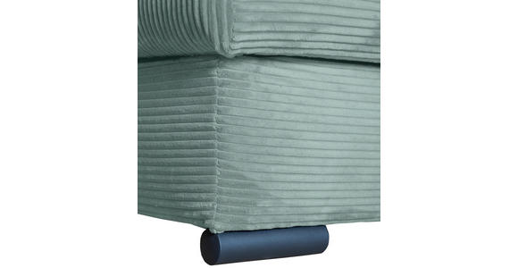 ECKSOFA Salbeigrün Cord  - Salbeigrün/Schwarz, KONVENTIONELL, Textil/Metall (258/168cm) - Carryhome