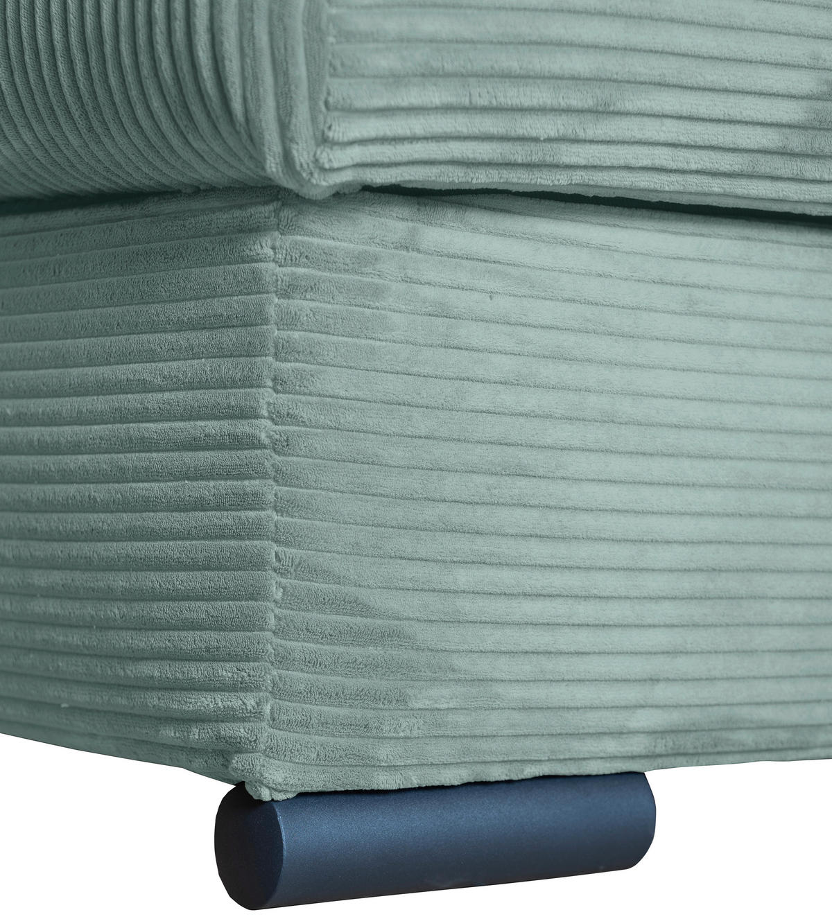 ECKSOFA Salbeigrün Cord  - Salbeigrün/Schwarz, KONVENTIONELL, Textil/Metall (258/168cm) - Carryhome