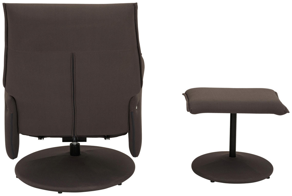 RELAXSESSELSET Webstoff Hocker    - Graubraun/Grau, MODERN, Textil/Metall (69/95/80/80/107,5cm) - P & B