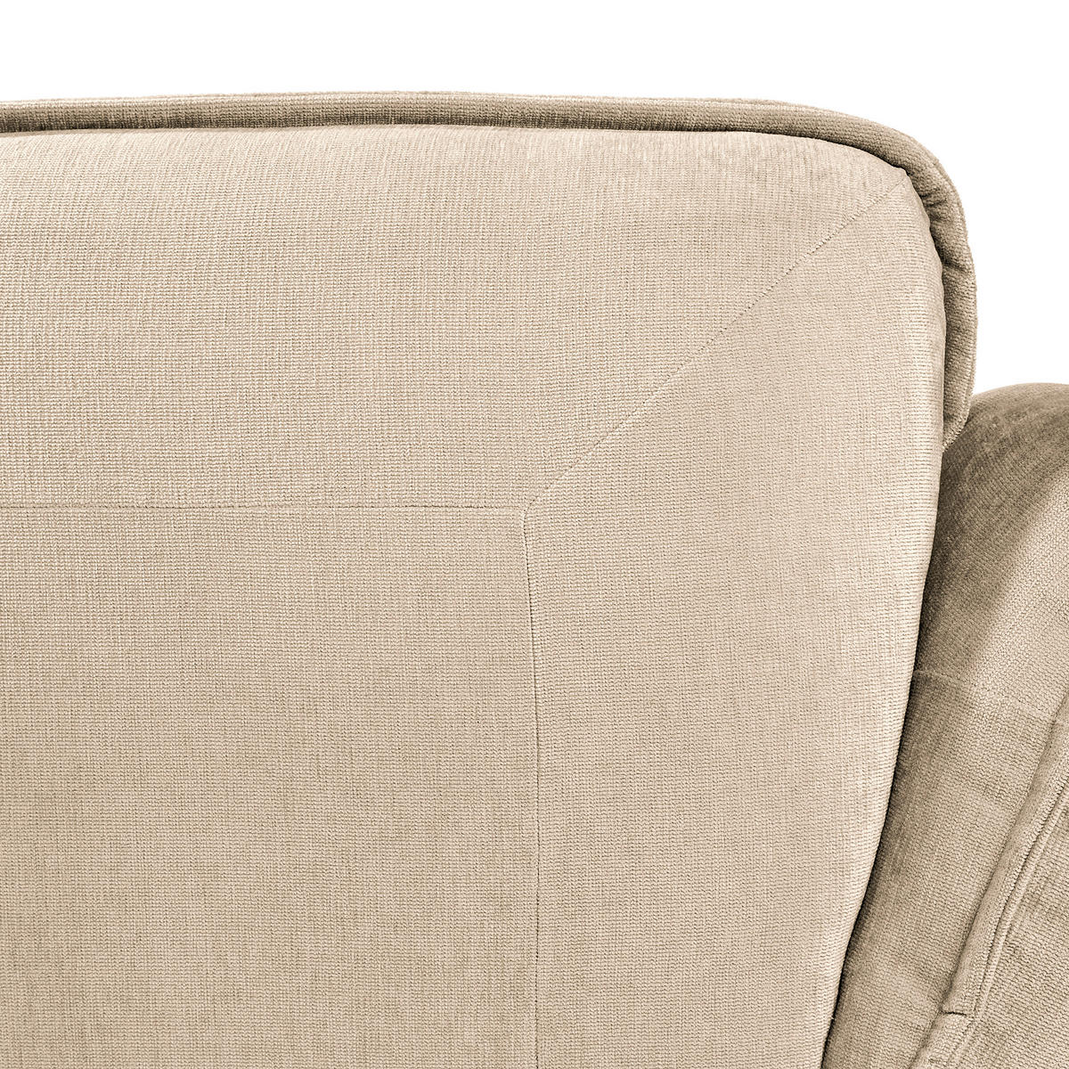 ECKSOFA in Chenille Creme  - Creme/Schwarz, Modern, Kunststoff/Textil (269/184cm) - Trendmanufaktur