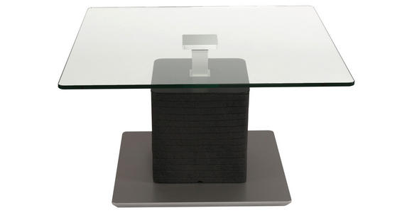 COUCHTISCH quadratisch Anthrazit, Silberfarben 80/80/47-65 cm  - Anthrazit/Silberfarben, Design, Glas/Kunststoff (80/80/47-65cm) - Venda