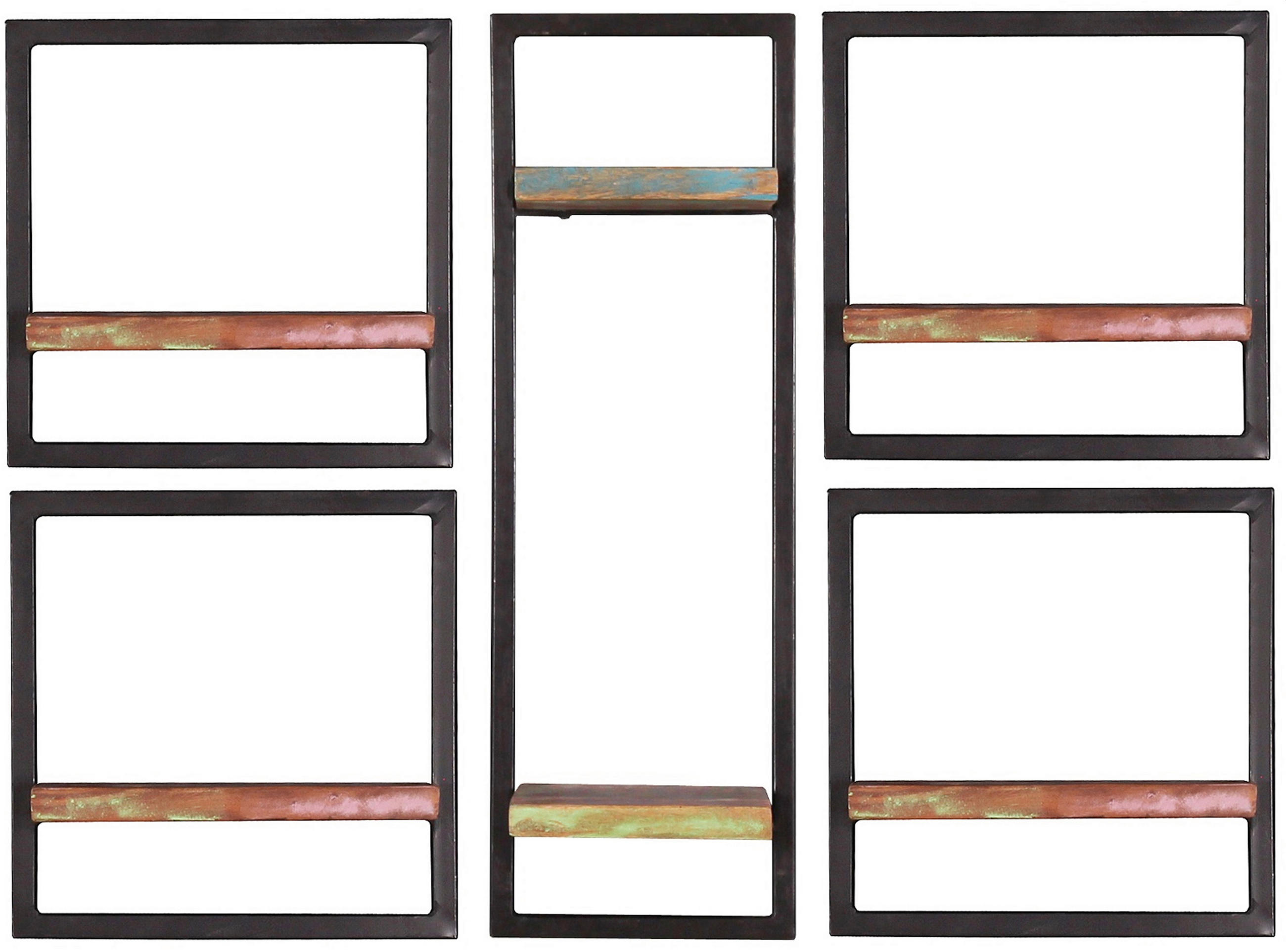 WANDREGALSET 105/75/25 cm  - Multicolor/Schwarz, Design, Holz/Metall (105/75/25cm) - MID.YOU