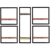WANDREGALSET 105/75/25 cm  - Multicolor/Schwarz, Design, Holz/Metall (105/75/25cm) - MID.YOU