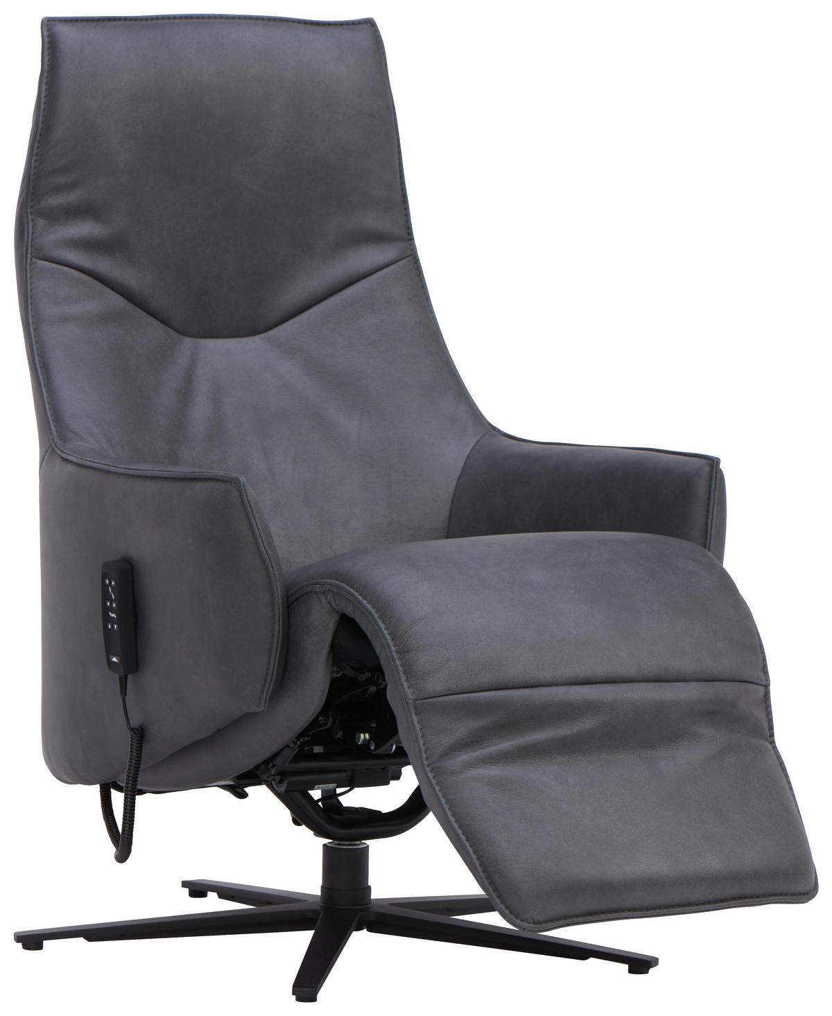 RELAXSESSEL in Leder Anthrazit  - Anthrazit, Design, Leder/Metall (70/112/85cm) - Himolla Komfortklass