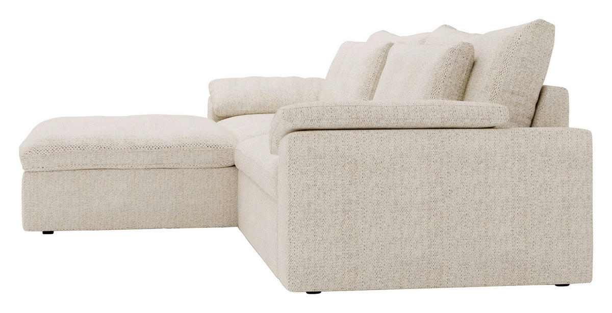 ECKSOFA  in Webstoff Beige  198/306 cm  - Beige/Schwarz, MODERN, Kunststoff/Textil (198/306cm) - Carryhome