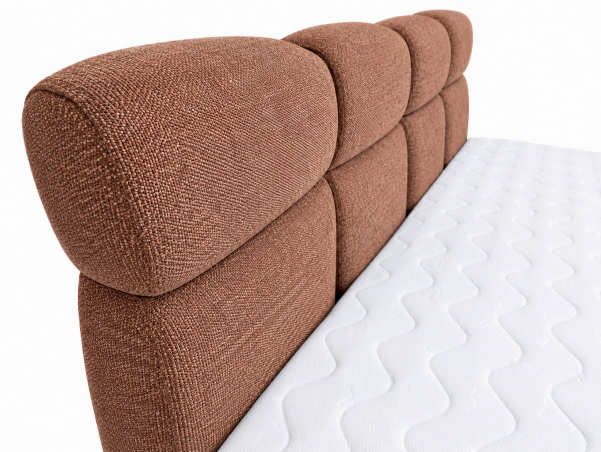 BOXBETT 140/200 cm,  in Terracotta, Bettkasten, Topper,  - Chromfarben/Terracotta, MODERN, Holz/Kunststoff (140/200cm) - MID.YOU