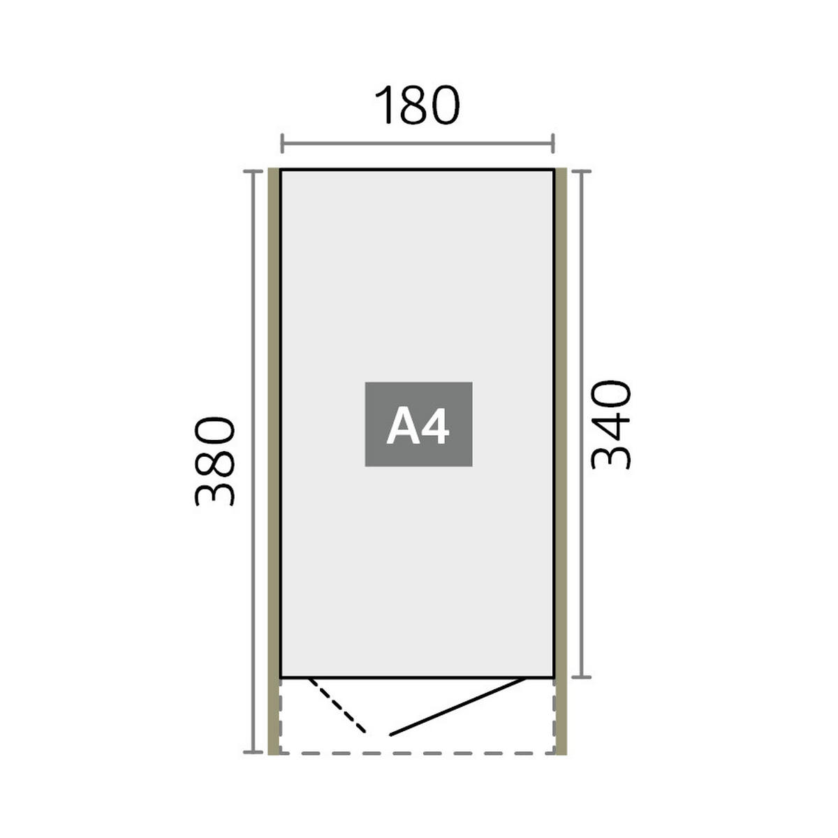 GERÄTEHAUS 180/222/380 cm  - Silberfarben, Basics, Metall (180/222/380cm) - Biohort