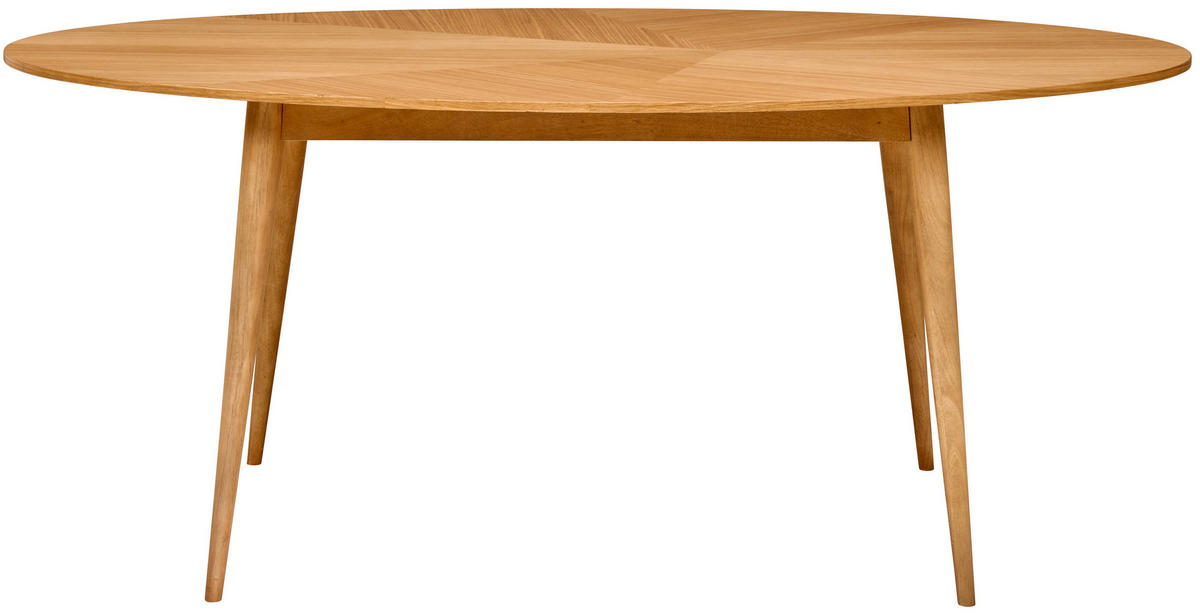 ESSTISCH 180/90/76 cm Echtholz, Nachbildung  Holz, Holzwerkstoff oval Eichefarben  - Eichefarben, MODERN, Holz/Holzwerkstoff (180/90/76cm) - Livetastic
