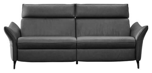 CANAPÉ in Echtleder Grau  - Edelstahlfarben/Grau, Design, Leder/Metall (194/94/95cm) - Himolla